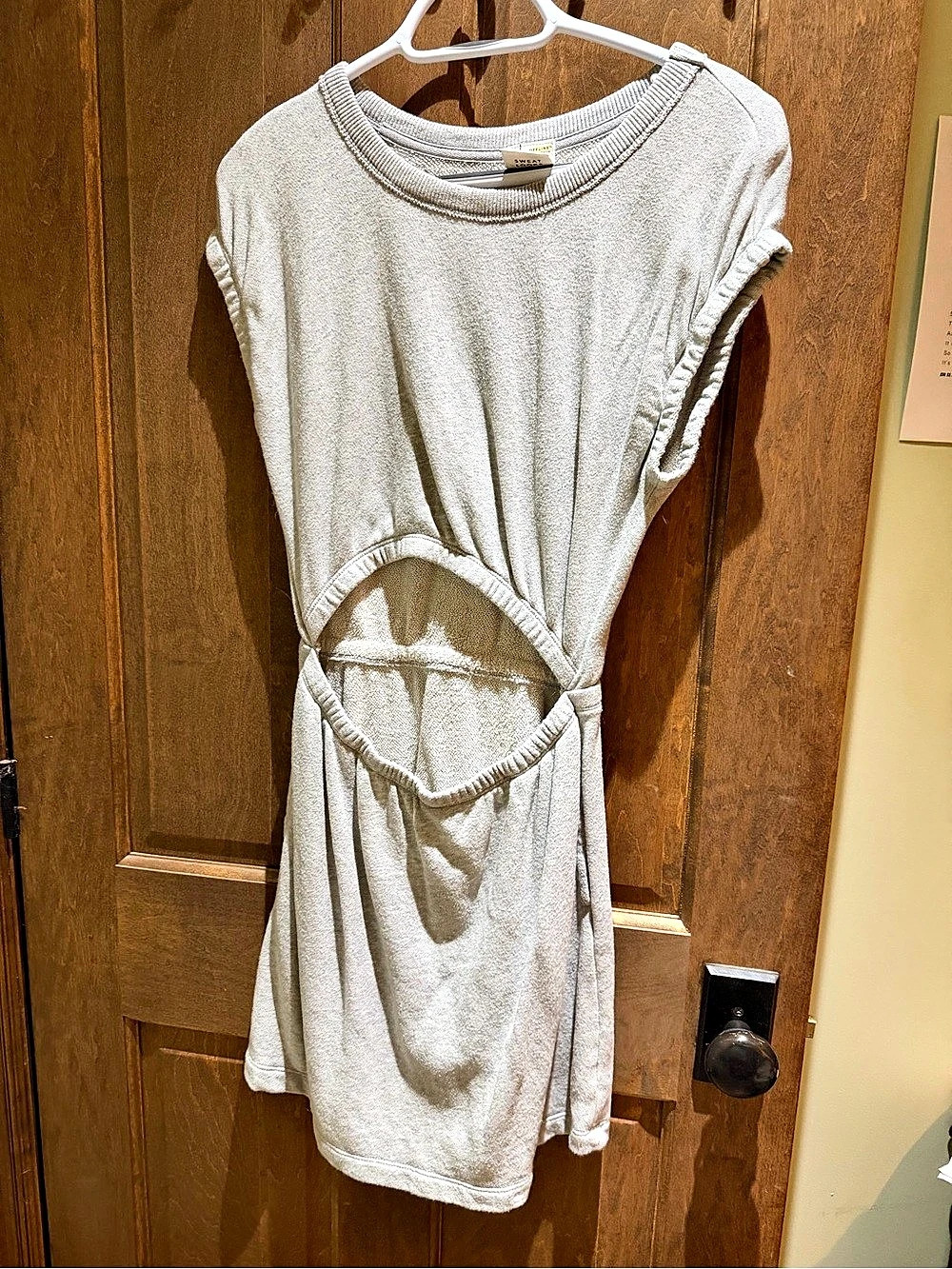 Offline by Aerie Weekend Fleece Cut Out Dress Gray XS